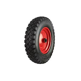 Black Pneumatic Tyred Wheels With Coloured Metal Centres