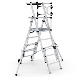 Climb-It Folding Telescopic Large Platform Step with Safety Gates