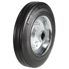 Black wire Rubber Tyred Wheels With Metal Centres