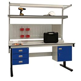 Premium Electric Height Adjustable Workbench - Linoleum Top