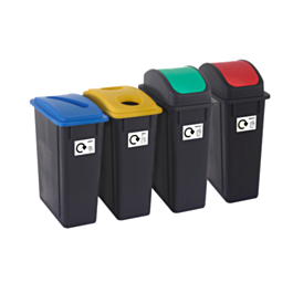 Set of 4 Plastic Recycling Bins