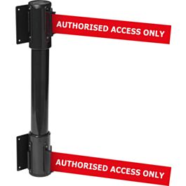 Wall Mounted Twin Belt Barriers - Messaged Belt