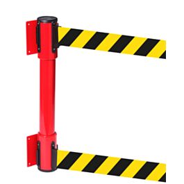 Wall Mounted Twin Belt Barriers - Chevron belt